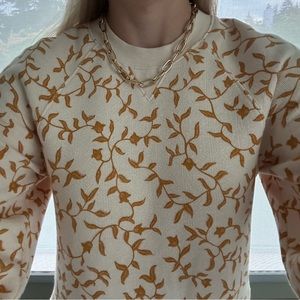 Ulla Johnson Puff Sleeve Sweatshirt Vine Print Size Small
